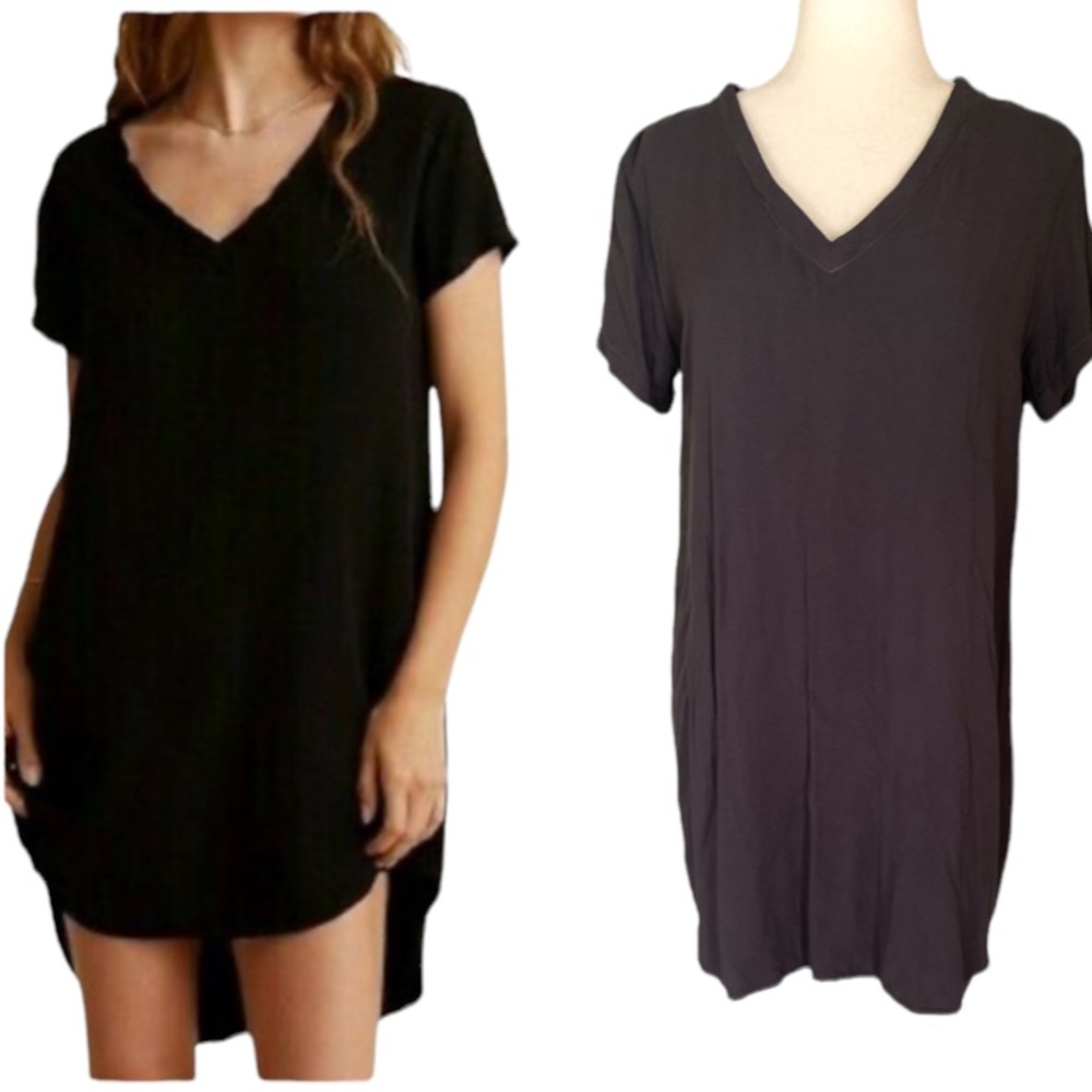 Cloth & Stone Anthropologie Crispin Gray Rayon Tunic High Low Tunic Dress - M